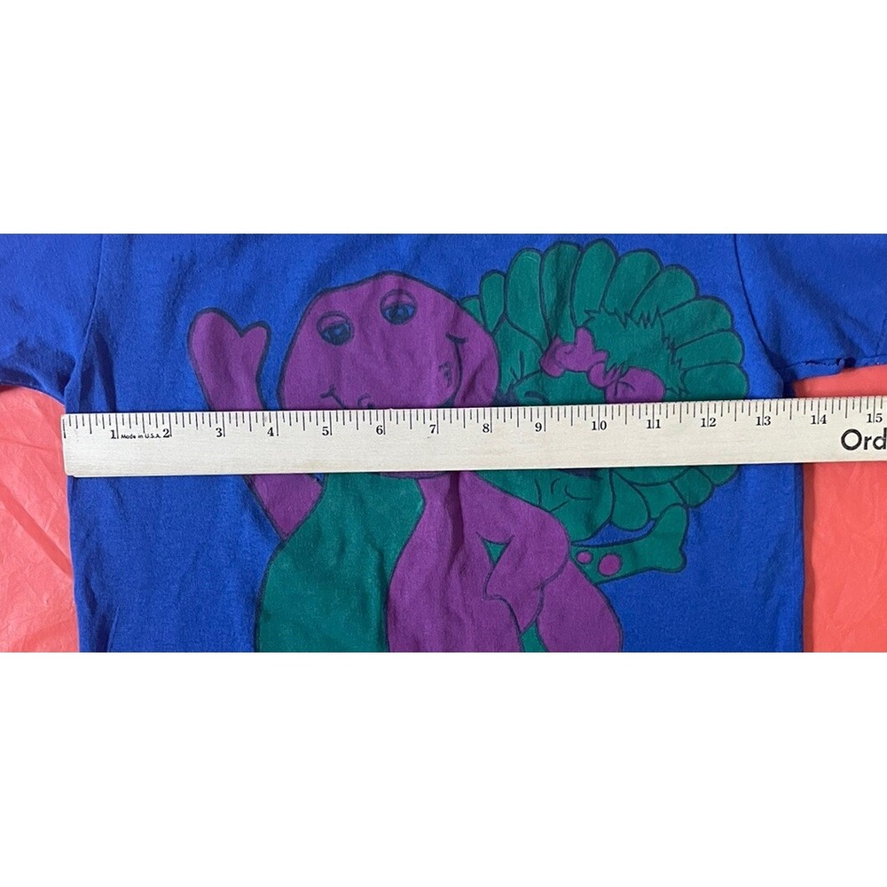 Vintage 90s Barney And Baby Bop Kids Blue T-Shirt‎ Size Medium - Picture 5 of 7